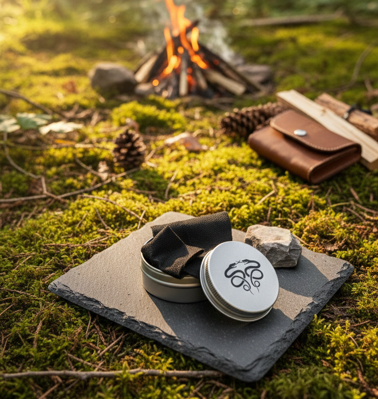 KonvoySG Heritage Tinder Kit | Dual Char Cloth Aluminium Tins & Stamped Jute Bag - UK Only