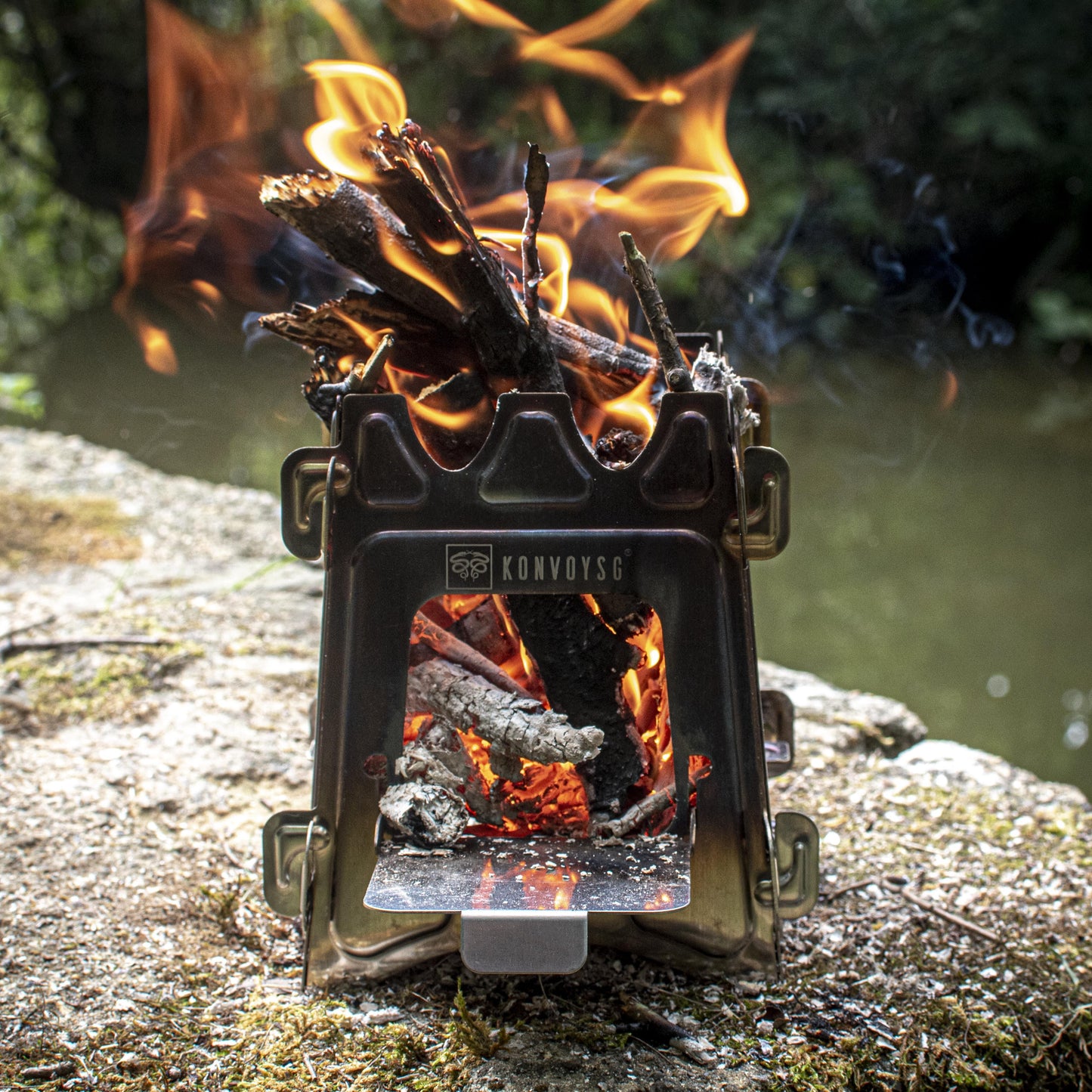 Compact Fire Stove + Genuine Leather Pouch - KonvoySG